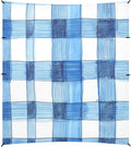 Cornflowerblue Checked Hand-Drawn Sketch Foldable Beach Canopy UPF50+ Lightweight Large Portable Sun Shelter with Sandbags Sand Shovel Poles for Camping Picnics Backyard