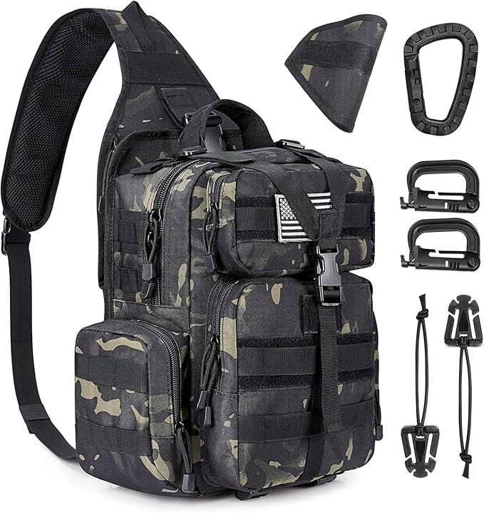 G4Free Large Tactical EDC Sling Bag Backpack Military Molle Bag Single Strap Shoulder Backpack for Men | EDC Adjustable Holder
