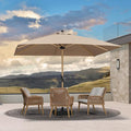 PURPLE LEAF 10' x 10' Square Patio Umbrella Outdoor Table Umbrella Aluminum Market Umbrella with 8 Sturdy Ribs &amp Crank Outdoor Umbrellas for Garden Deck Patio Taupe
