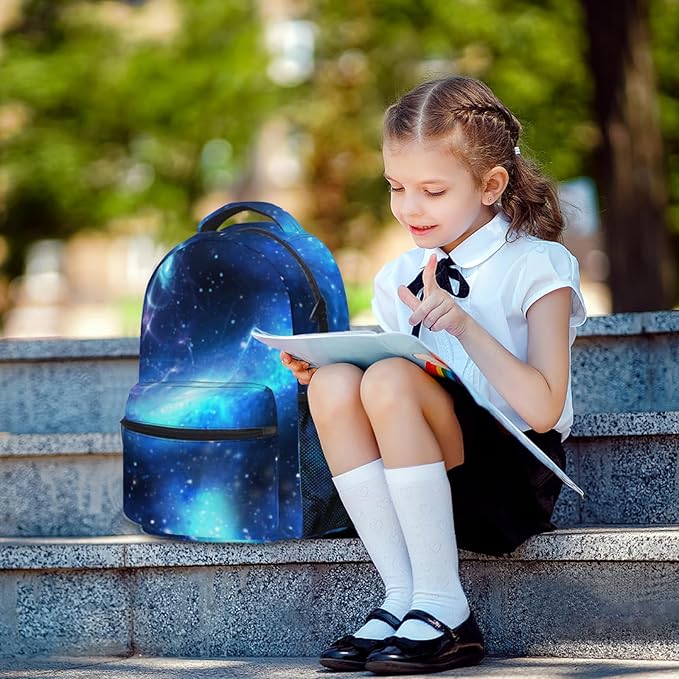 Galaxy Backpack for Teen Girls and Boys Cosmic Pattern Lightweight School Backpack 17.32 x 12.59 x 5.9 Inch for Ages 10 to 14 Starry Sky Bookbag for Back to School and Daily Use
