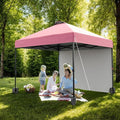 10x10ft Pop Up Canopy Tent with SidewallOutdoor Freestanding Sun Shelter Picnic and CampingInstant Shade Tent with Vented Roof for Beach &amp Events - Includes Storage BagSandbagsStakes&ampRopes