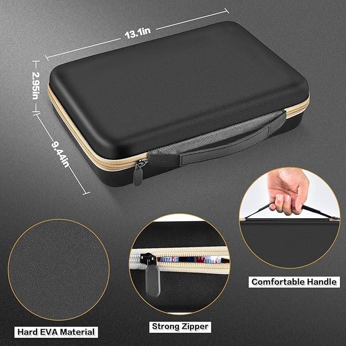 Boobowl Battery Organizer Case with Tester - Universal Storage Box for 162+ AA AAA C D 9V Batteries- Fire-Preventive Foam Design for Home Emergency &amp Garage Organization (Black)