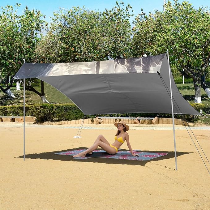 ALAZA Dragon Prince Elf Beach Tent Sun Shelter UPF50+ Protection Beach Shade Canopy w/ 4 Sandbags for Outdoor Camping Fishing Backyard Fun Picnic 10x9 ft