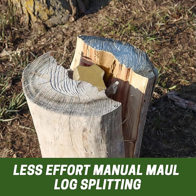 Wood Splitting Wedge 4 LB Manual Log Splitting Tool Heavy Duty 4-Direction Steel Splitter for Tree Felling Wood Chopping Land Management