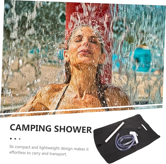 1set Portable Outdoor Camping Shower Bag Travel Shower for Hiking PVC Toiletry Bag Convenient Design for Camping Supplies Easy to Use