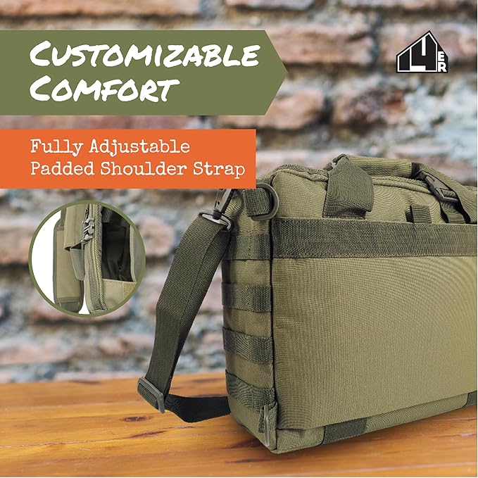 Gun Range Bag | Custom Pistol Range Bag Gun Range Bags for Handguns and Ammo | Shooting Bag Ammo Bag for Range Pistol Bag Handgun Bag | Firing Range Bags Shooting Gun Bag