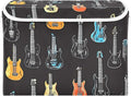 Storage Cube with Lid Cartoon Guitars Print 16.5×12.6×11.8 IN 1 Pack Collapsible Large Capacity Foldable Storage Basket Bin Organizer