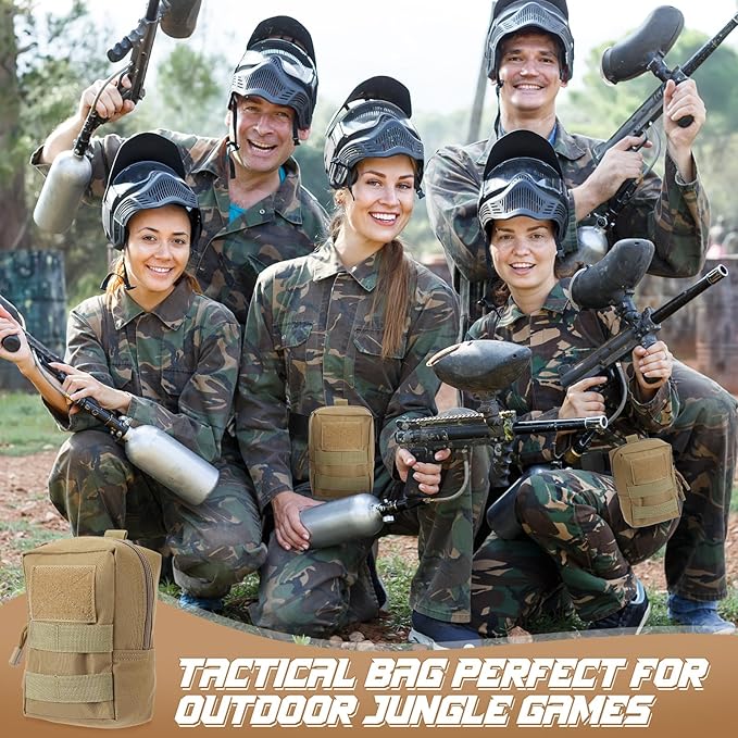 Cunno 8 Pcs Molle Pouches Tactical Molle Pouch Vest Pouch Cell Phone Belt Pouch Waterproof Waist Bag Pack Utility EDC Pouch Bag Compact Accessories Gadget Pocket Organizer