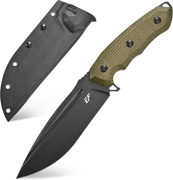 Eafengrow EF150 Fixed Blade Knife Sleipner Steel Blade Micarta Handle Full Tang EDC Tool Straight Knife for Working Camping Survival