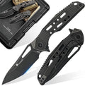 HX OUTDOORS Pocket Knife with Clip High End S35VN Steel Folding Pocket Knife with Titanium Alloy Handle EDC Knife for Camping Hiking Survival Outdoor Pocket Knives for Men