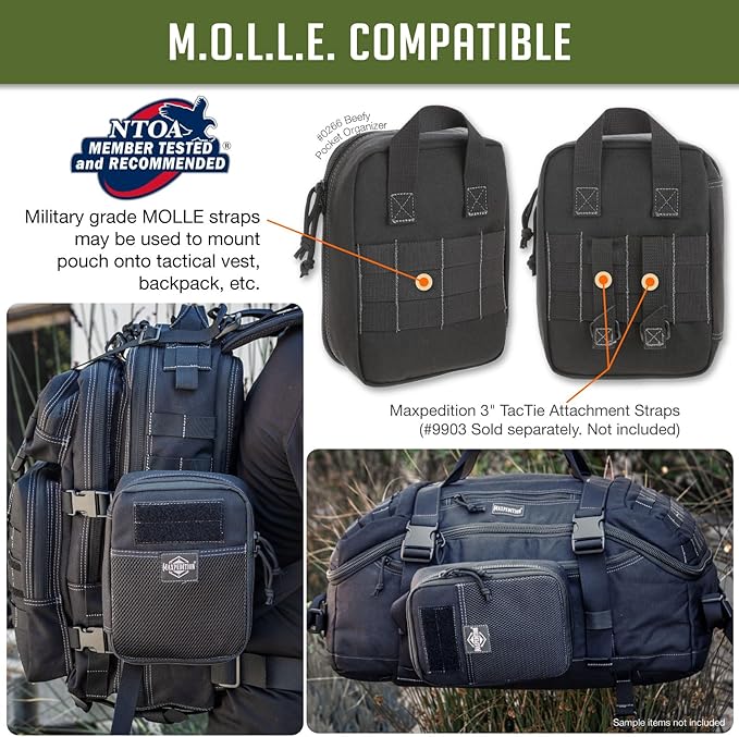 MAXPEDITION Beefy Pocket Organizer Compact MOLLE-Compatible 1000D Nylon Tactical Pouch Everyday Carry Tool and Gear Storage for Outdoor Tactical Survival 0266