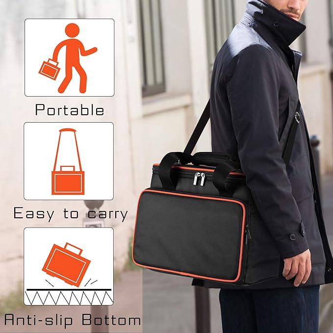 Trunab Travel Carrying Case Compatible with Jackery Explorer 500 Portable Power Station Storage Case with Waterproof Bottom and Front Pockets for Charging Cable and Accessories