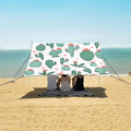 ALAZA Green Cacti Cactus Beach Tent Sun Shelter UPF50+ Protection Beach Shade Canopy w/ 4 Sandbags for Outdoor Camping Fishing Backyard Fun Picnic 10x9 ft