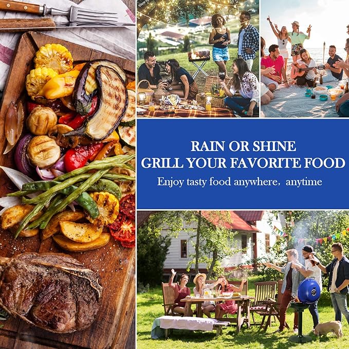 Electric BBQ Grill Techwood 15-Serving Indoor/Outdoor Electric Grill for Indoor &amp Outdoor Use Double Layer Design Portable Removable Stand Grill 1600W