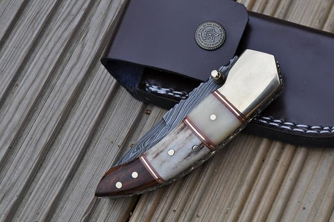 Perkin - Handmade Damascus Pocket Knife - Beautiful Folding Knife