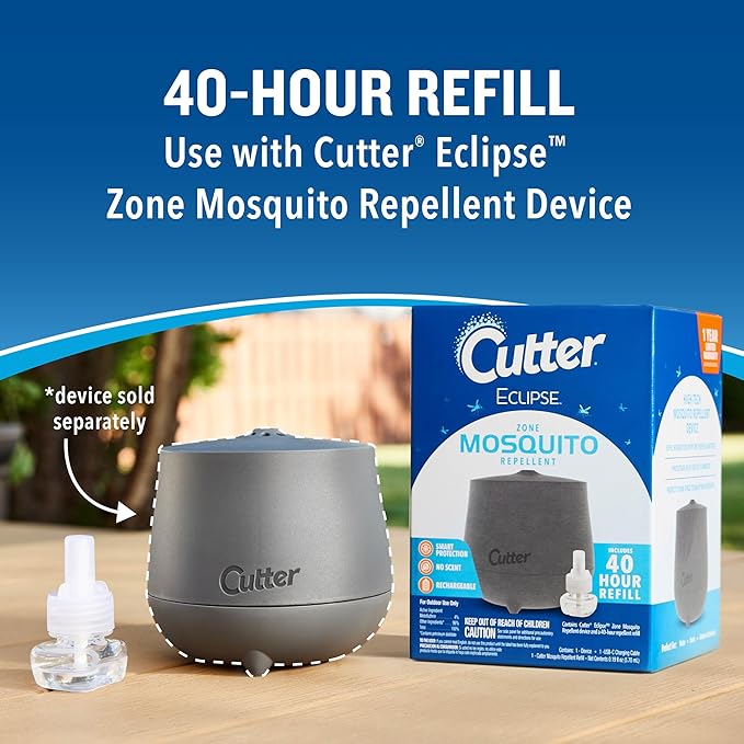 Cutter Mosquito Repellent 40-Hour Refill Use with Cutter Eclipse Zone Mosquito Repellent Device (Pack of 12)