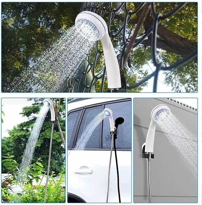 YAUWIHE Portable Camping Shower Upgraded Outdoor Camp Shower USB Rechargeable Electric Shower Pump for Garden Outdoor Waterproof Camping Shower for Camp Hiking Car Washing Pet Bath (1)
