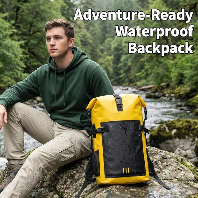 Waterproof Dry BagHeavy Duty Hiking Backpack Roll-Top Closure Bag for Kayaking Hiking Camping Boating- Men/Women ﻿