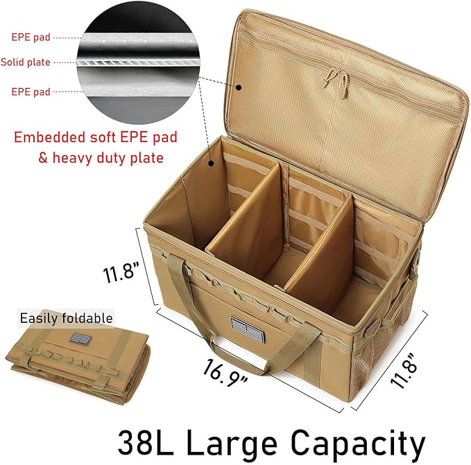 Tactical Camping Storage Bag Utility Tote Bag Camping Kitchen Organizer with Axe Holder &amp Shoulder Strap