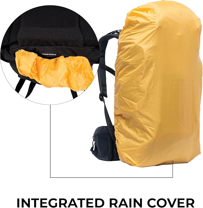 Teton 65L Scout Internal Frame Backpack for Hiking Camping Backpacking Travel Rain Cover Included Pacific