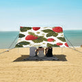 ALAZA Strawberry Leaves Pattern Beach Tent Sun Shelter Portable Canopy Sunshade for Outdoor Camping Picnics Backyard Fun 10x9 ft