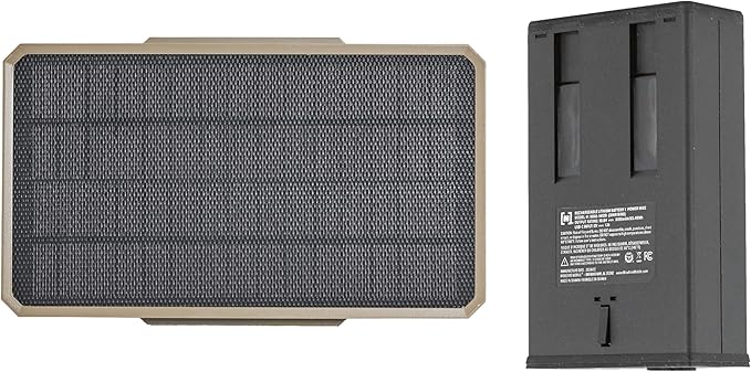 Moultrie - Solar Panel Power Pack and Power Mag Rechargeable Lithium-Ion Battery Pack - Gen 2 Solar Panel 3.4W with Battery for Trail Cameras and Battery Pack 3100mAh for Edge Series Cameras