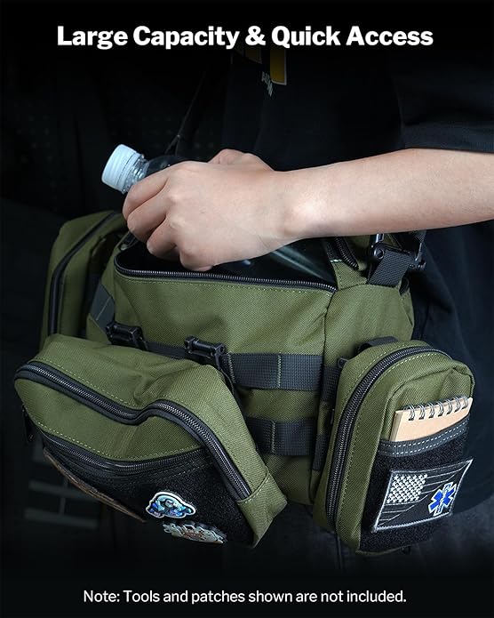VIPERADE CHW3 Tactical Molle Bag with 3 Detachable Pouch EDC Pouch Organizer for Men 4 in 1 Sling Shoulder Crossbody Bag