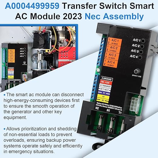 A0004499959 Transfer Switch Smart AC Module Load Generator Shed Module Replacement for Generac 100 200 Amp Automatic Transfer Switch ATS Control Module Replace 10000004183