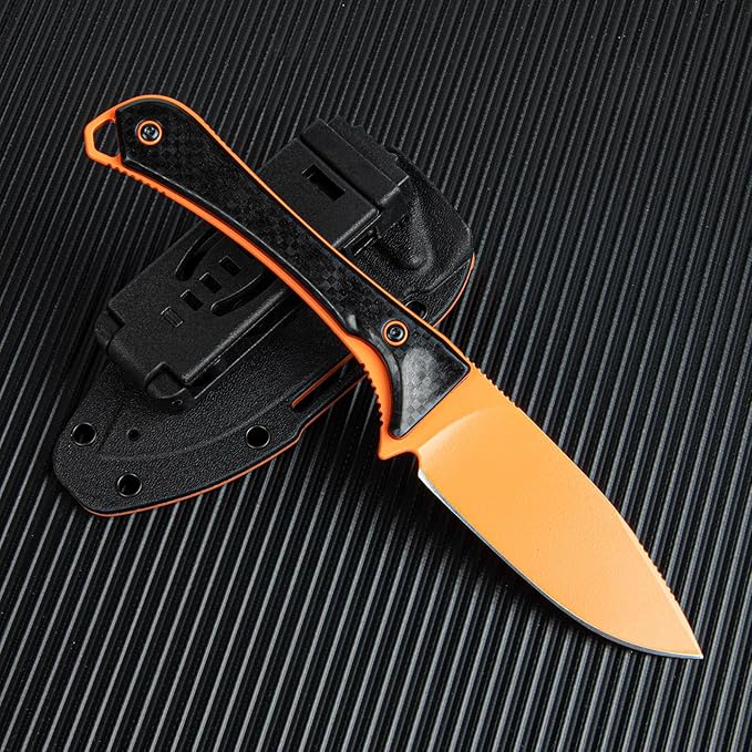 Fixed Blade Knife with Sheath S90V Steel &amp Nylon Fiber Handle for EDC Outdoor Tasks Camping &amp Gift Giving