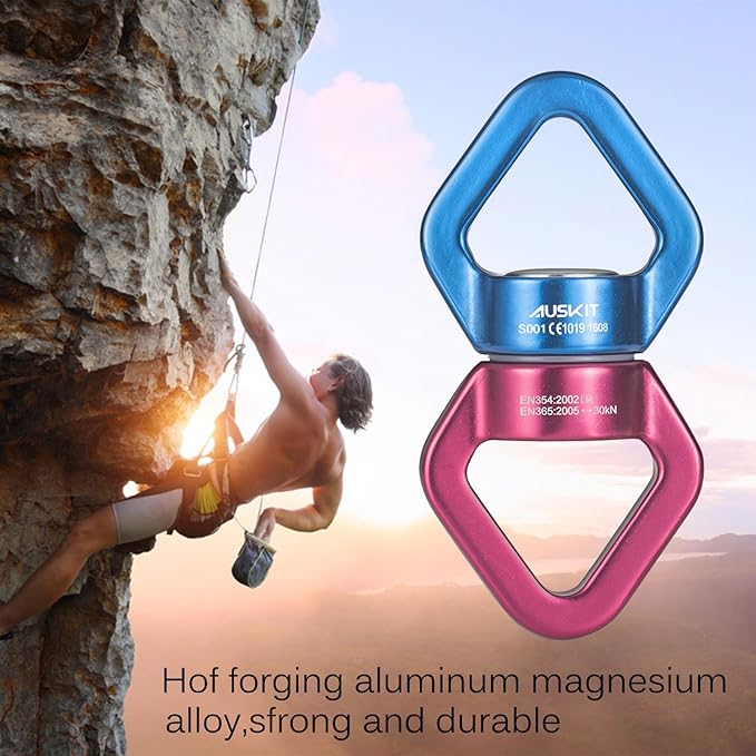 Blue Red Swing Swivel 30 KN Safest Rotational Device Hanging Accessory