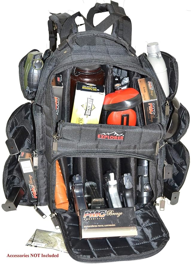 Explorer Tactical Heavy Duty Range Backpack with Adjustable Compartments R4 Coyote Tan