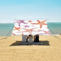ALAZA Starfish Seamless on White Beach Tent Sun Shelter Portable Canopy Sunshade for Outdoor Camping Picnics Backyard Fun 10x9 ft