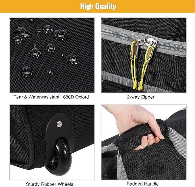 REDCAMP 85L/120L/140L Foldable Duffle Bag with Wheels Large Travel Duffel Bag