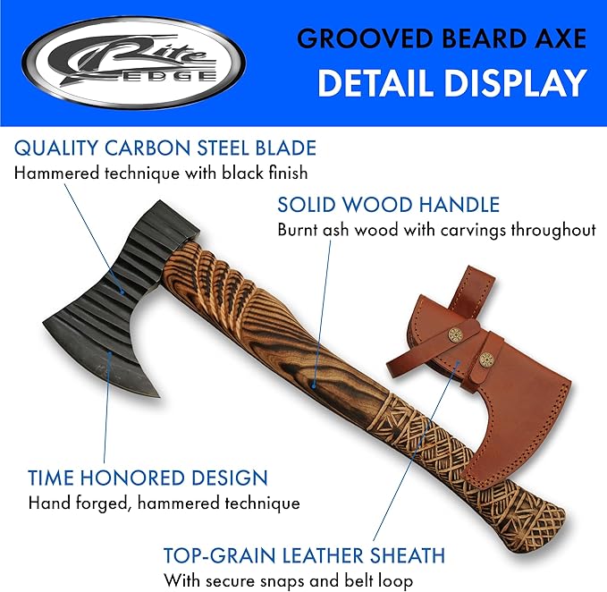 20 Wood Handle Carbon Steel Medieval Viking Axe with Sheath
