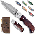 Custom Pocket Knife gifts for Men Personalized Damascus Folding Knife Engraved Gifts for Him Dad Boyfriend Husband Anniversary Groomsmen Gifts. Custom Knife for Camping Hunting Everyday Carry (