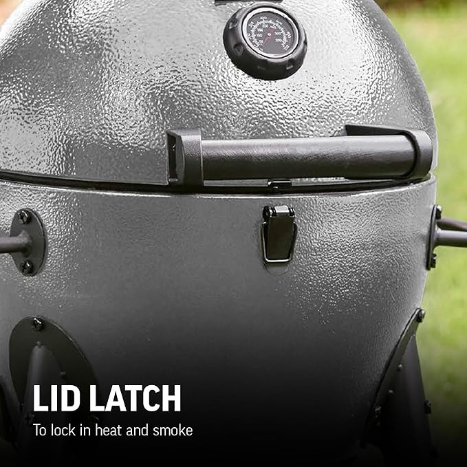 Char-Griller® AKORN® Jr. Portable Kamado Charcoal Grill and Smoker with Cast Iron Grates and Locking Lid with 155 Cooking Square Inches in Ash Model E86714