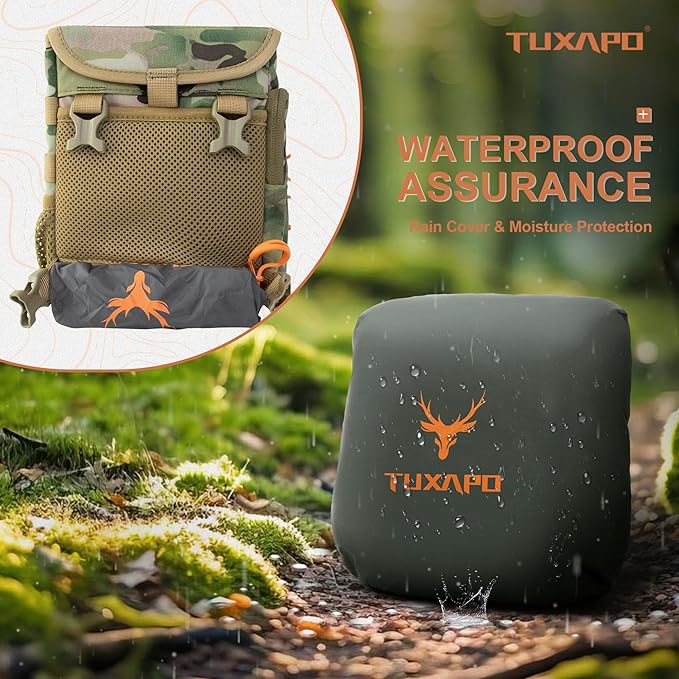 Binocular Harness Chest Pack with Rangefinder Pouch Rain Cover Bino Case for Hunting Hiking Shooting