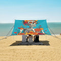 ALAZA Skull Flowers Beach Tent Sun Shelter Portable Canopy Sunshade for Outdoor Camping Picnics Backyard Fun 10x9 ft