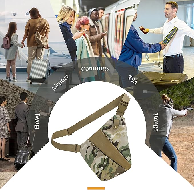 CCW Sling Bag for Concealed Carry Tactical Crossbody Sling Bag with Quick Access Compartment Low Profile Shoulder Chest Bag for Men &amp Women