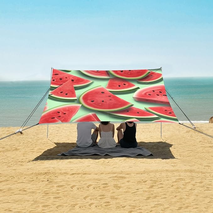 ALAZA Watermelon Summer Fruit Beach Tent Sun Shelter Portable Canopy Sunshade for Outdoor Camping Picnics Backyard Fun 10x9 ft