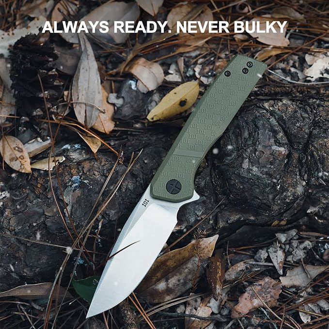 IOI Scout I20432 Folding Pocket KnifeA – 3.62 Edge D2 Steel Satin Blade with 3.62 Edge FRN Handle Lightweight EDC Knife with Liner Lock and Custom Left-Side Clip Excellent for Camping Work Outd