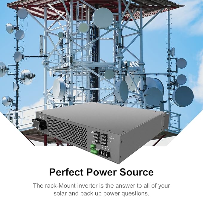 Xijia3000VA 2400W(Peak 4800W) 19 Rack Mount Inverter 3000VA DC 48V to AC 120V 60HZ Solar Converter for Home Use car [DC48V (Range 40V-60V) 3000VA]