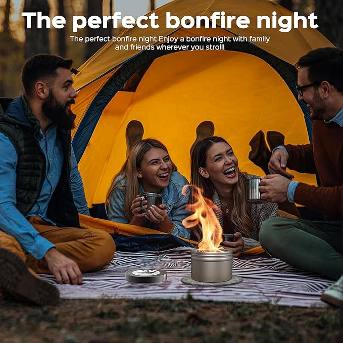 4 Pack of Portable Campfire Compact Outdoor Portable Fire Pits 3-5 Hours of Burn Time Smores Fire Pit No Embers No Wood for Camping Picnics Party and More