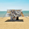 ALAZA Howling Tiger Watercolour Beach Tent Sun Shelter UPF50+ Protection Beach Shade Canopy w/ 4 Sandbags for Outdoor Camping Fishing Backyard Fun Picnic 10x9 ft