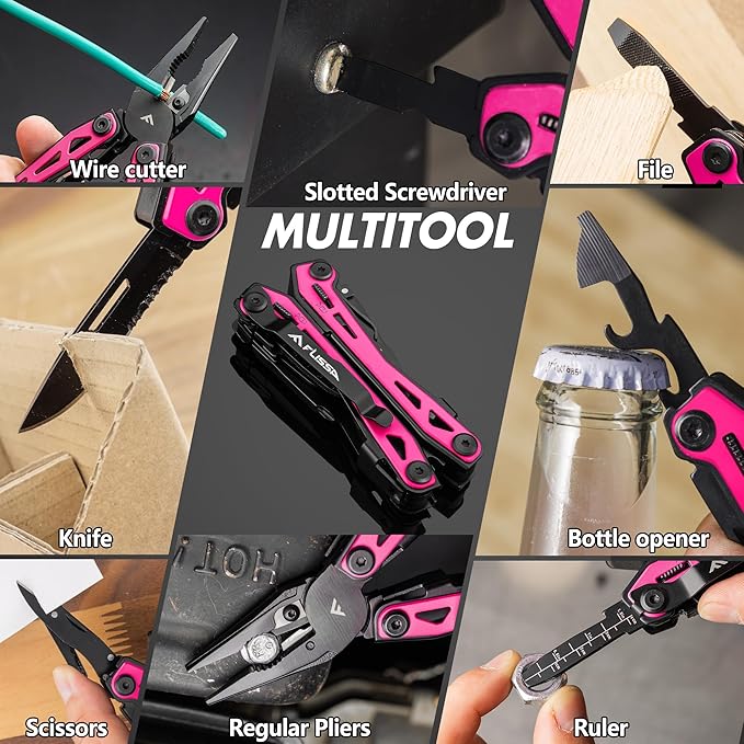 FLISSA 16-in-1 Pink Multi Tool Pliers and FLISSA 13-in-1 Multi Tool Wrench