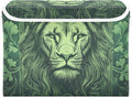 Storage Cube with Lid Green Leaves Lion Print 16.5×12.6×11.8 IN Collapsible Large Capacity Foldable Storage Basket Bin Organizer