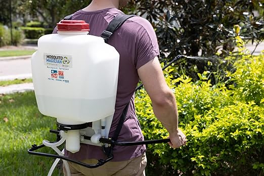 Mosquito Magician 1 Gallon Liquid Concentrate with a 15L Pump Up Backpack Sprayer - User-Friendly - Ideal for Yards Lawns Patios - Kills Mosquitoes Fleas Fire Ants - with 6 Natural Essential Oils