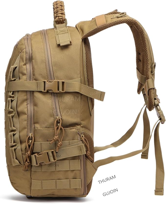 38L Nylon Waterproof Trekking Fishing Hunting Bag Backpack Outdoor Military Rucksacks Tactical Sports Camping Hiking (Khaki)