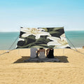 ALAZA White Lily and Plant Beach Tent Sun Shelter Portable Canopy Sunshade for Outdoor Camping Picnics Backyard Fun 10x9 ft