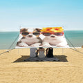 ALAZA Cute Puppy Dogs Sunglasses Flower Beach Tent Sun Shelter Portable Canopy Sunshade for Outdoor Camping Picnics Backyard Fun 10x9 ft